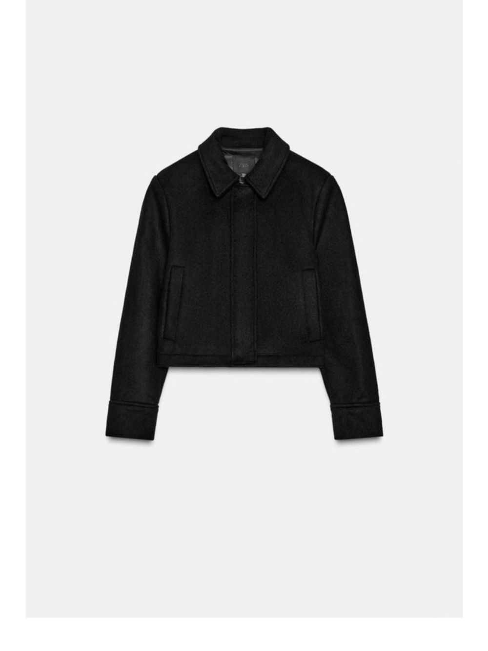 Zara Cropped Black Jean Jacket